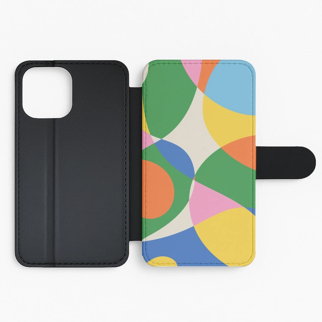 Shock Absorber Lightweight Grip Colourful Abstract Shapes Pattern Flip / Wallet Phone Case