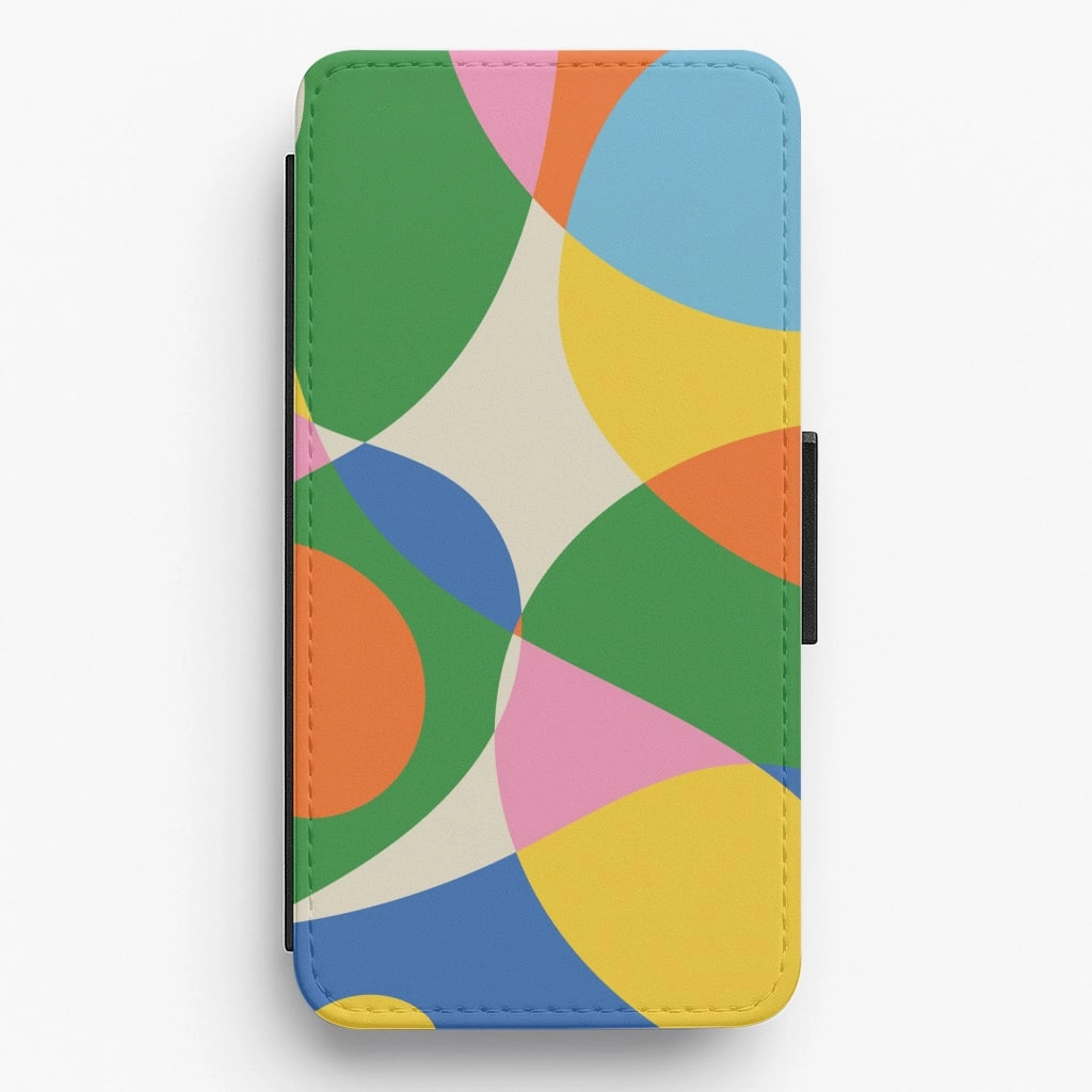 Colourful Abstract Shapes Pattern Flip / Wallet Phone Case Artistic Print