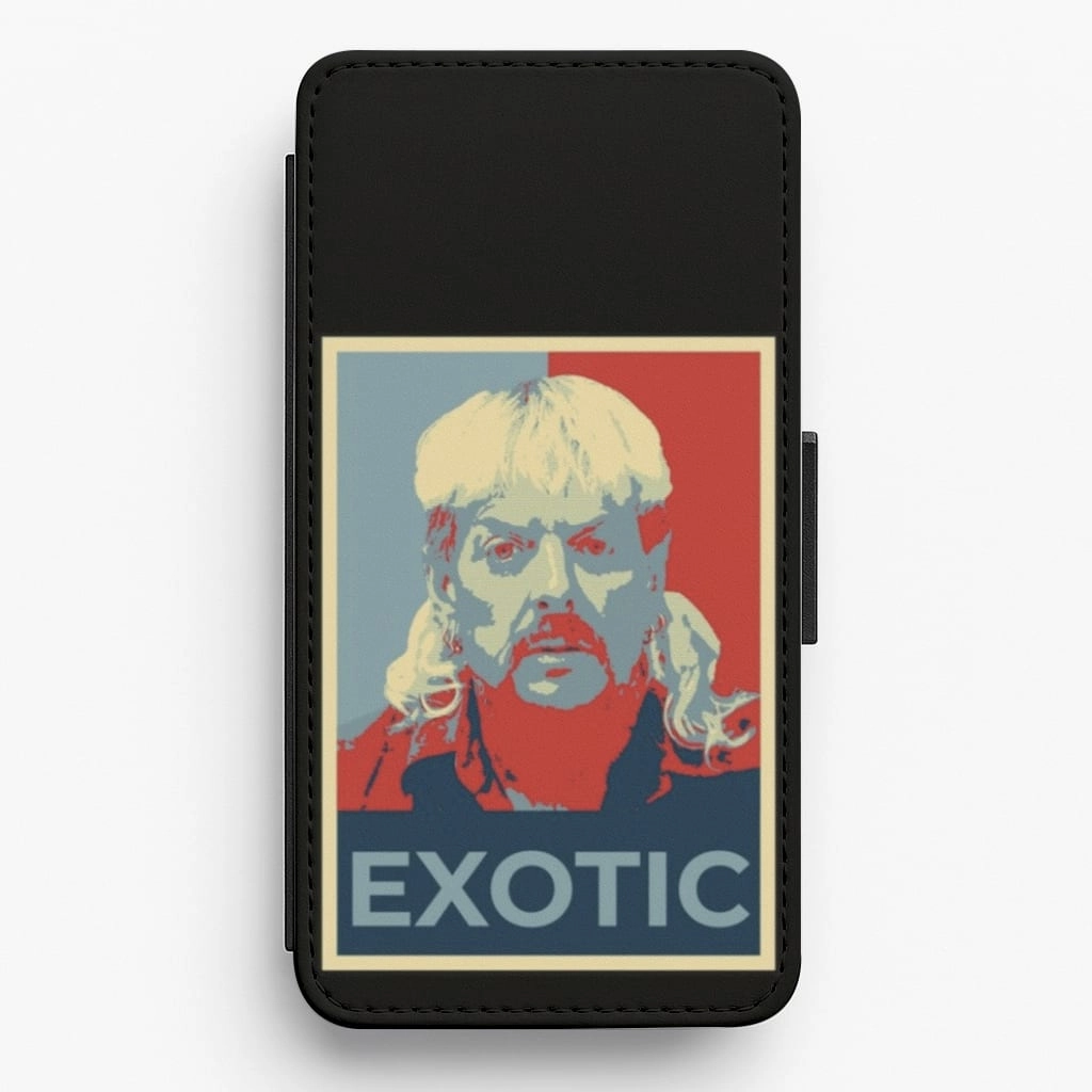 Exotic - Tiger King Flip / Wallet Phone Case Gloss Finish Design Elegant Style