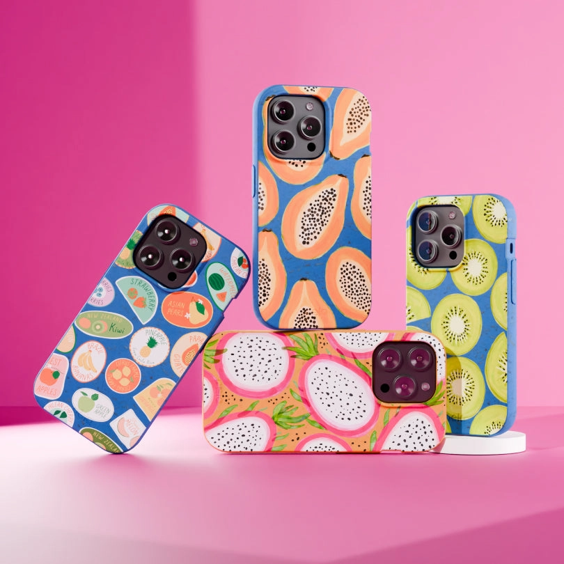 Flexible Grip Texture Electric Blue Frutti Club iPhone 17 Pro Max Case