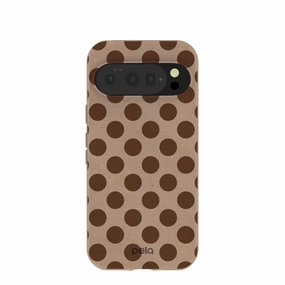 Chocolate Brown Cocoa Sprinkle Google Pixel 10/10 Pro Case Polished Finish Texture