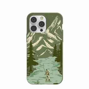Soft Feelings Shockproof Frame Forest Floor Morning Fishing iPhone 14 Pro Max Case