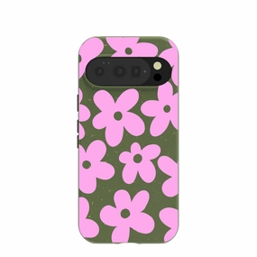 Forest Floor Pink Blooms Google Pixel 10/10 Pro Case Clear Texture