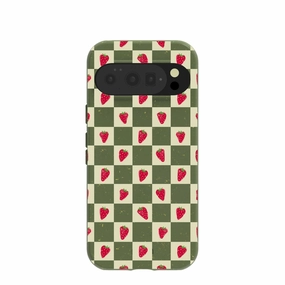 Forest Floor Strawberry Field Google Pixel 10/10 Pro Case Hybrid Pattern Rugged Finish
