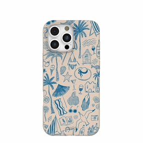 Seashell Salted Ink iPhone 16 Pro Max Case Minimal Cover Drop Shield