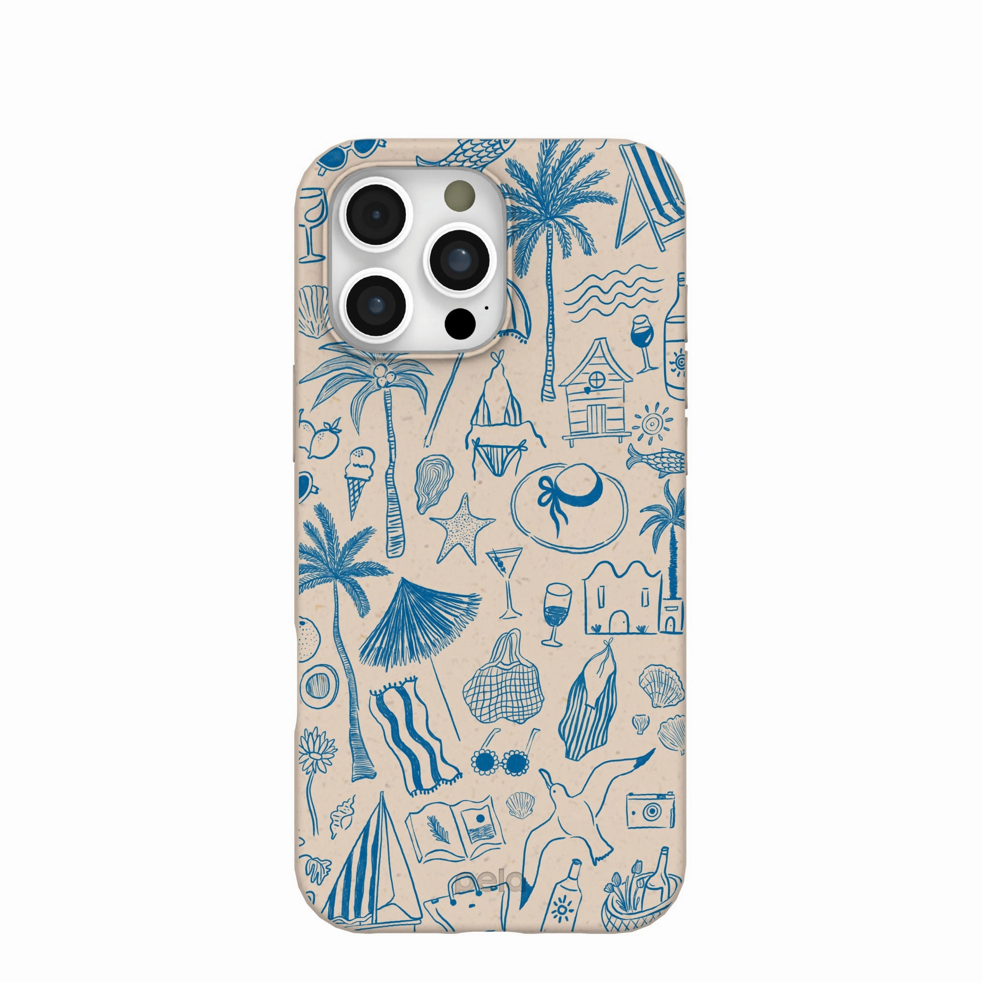 Seashell Salted Ink iPhone 16 Pro Max Case Minimal Cover Drop Shield