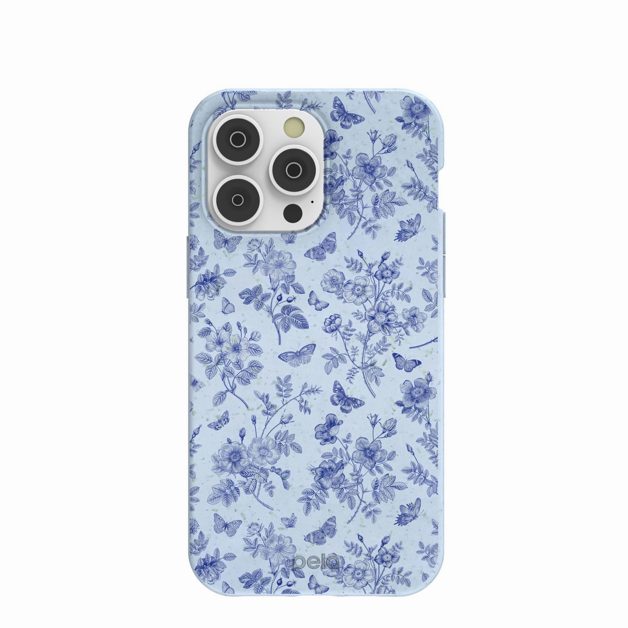 Powder Blue Porcelain iPhone 14 Pro Max Case Premium Shield Luxury Texture Design
