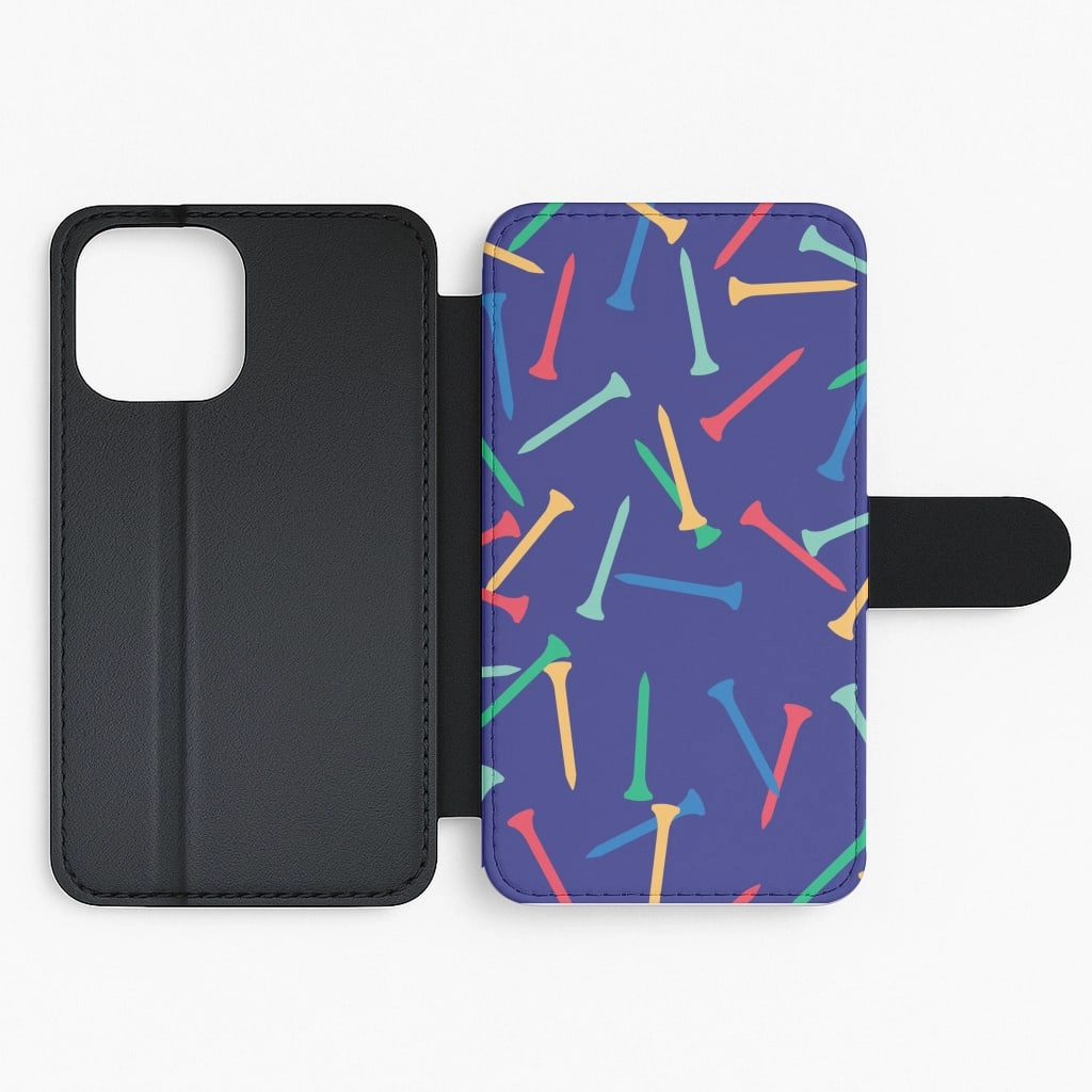Compact Shell Golf Tees Pattern Flip / Wallet Phone Case