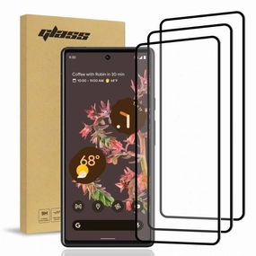 Google Pixel 6 Pro (3 Per Pack) 3D Full Glue Glass Screen Protector w/Hole Punch Shock Resistant Flexible Comfort