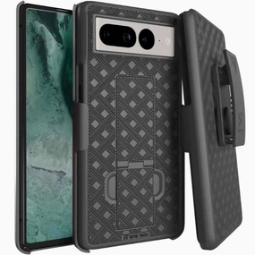 Google Pixel 7 Pro Belt Clip Holster Phone Case Rugged Outline Clear Finish
