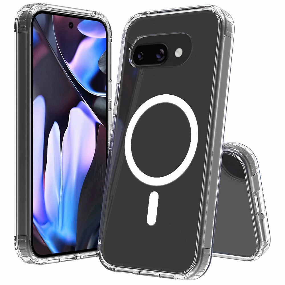 Google Pixel 9a (2025) Hybrid Shockproof Clear Slim Acrylic Case with MagSafe Sleek Appearance Lightweight Feel