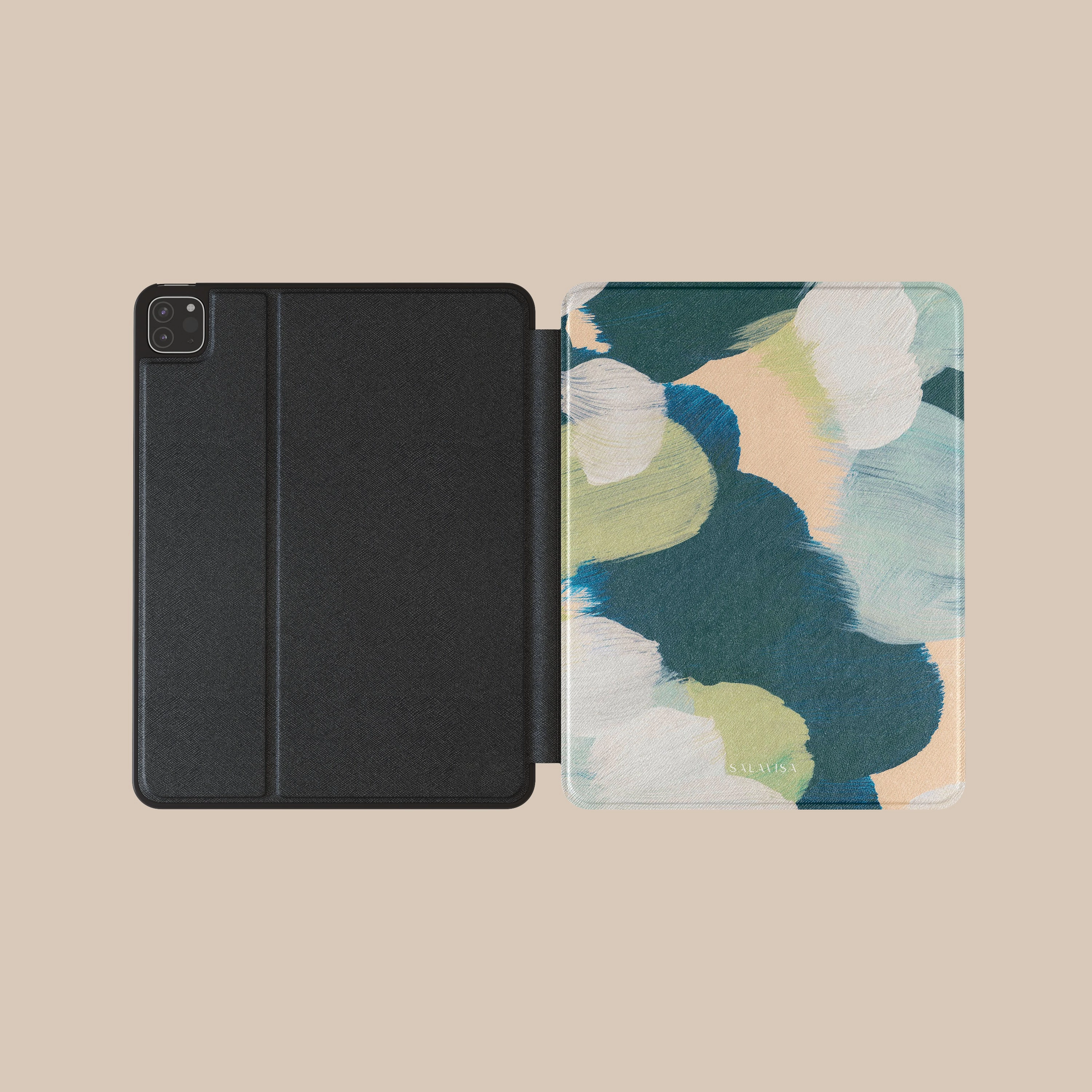 minimal crafted folio Green Canvas iPad Case