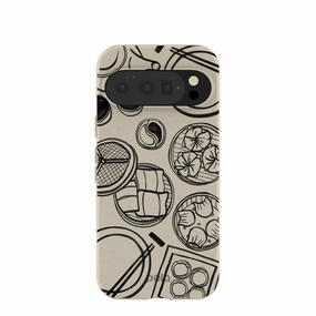 London Fog Dimsum Doodles Google Pixel 10/10 Pro Case Gloss Touch Protective Shell Design