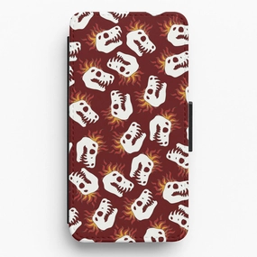 Durable Detail Bone Pattern - Dinosaurs Flip / Wallet Phone Case