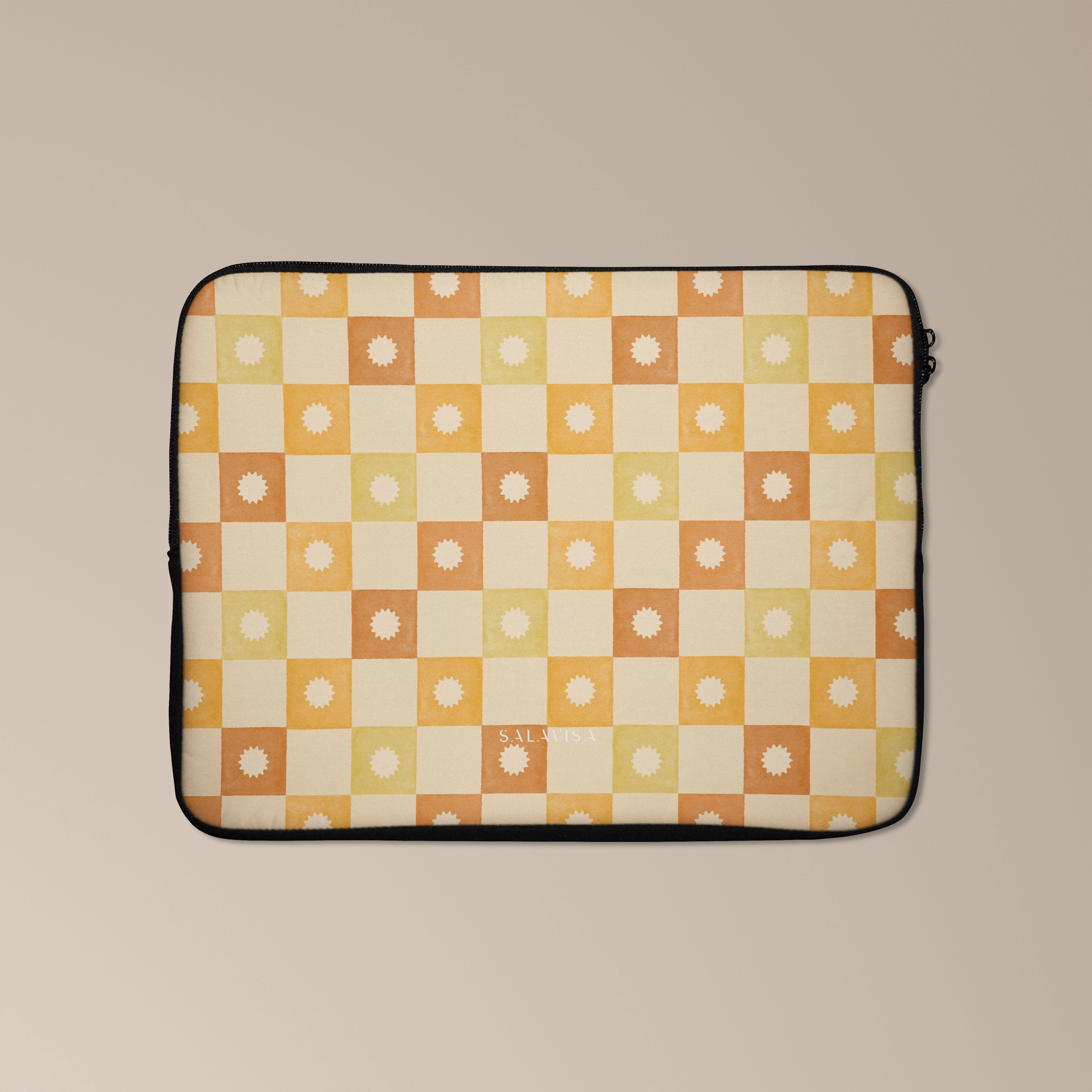 Checkered Elegance Laptop Sleeve Protective Texture Layer Rugged Pattern Texture