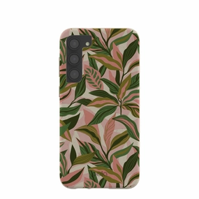 London Fog Pink Botanics Samsung Galaxy S23 (Plus) Case Comfort Shape Classic Frame