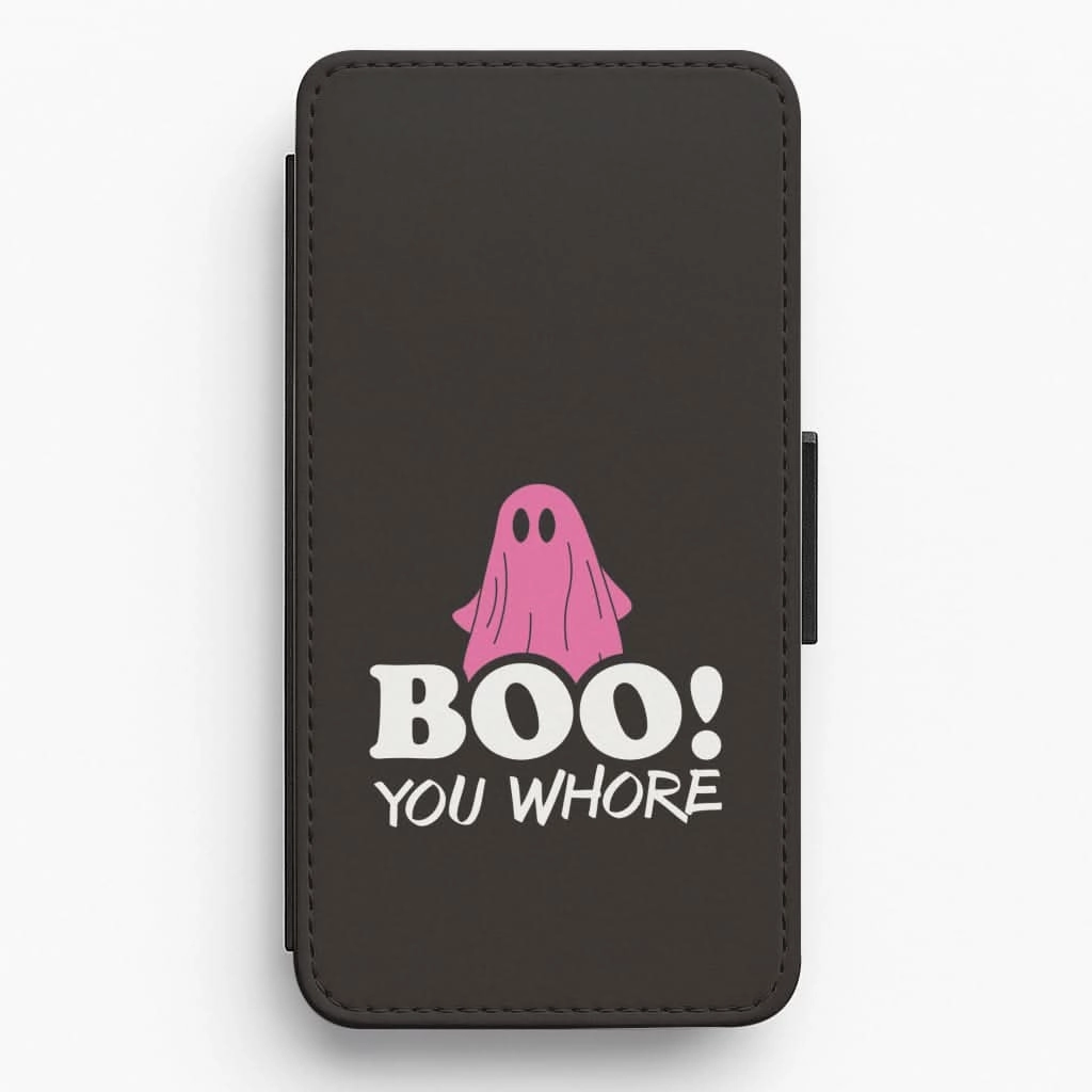 Rugged Frame Design Boo You Ghost Flip / Wallet Phone Case