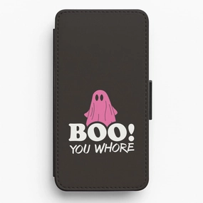 Rugged Frame Design Boo You Ghost Flip / Wallet Phone Case