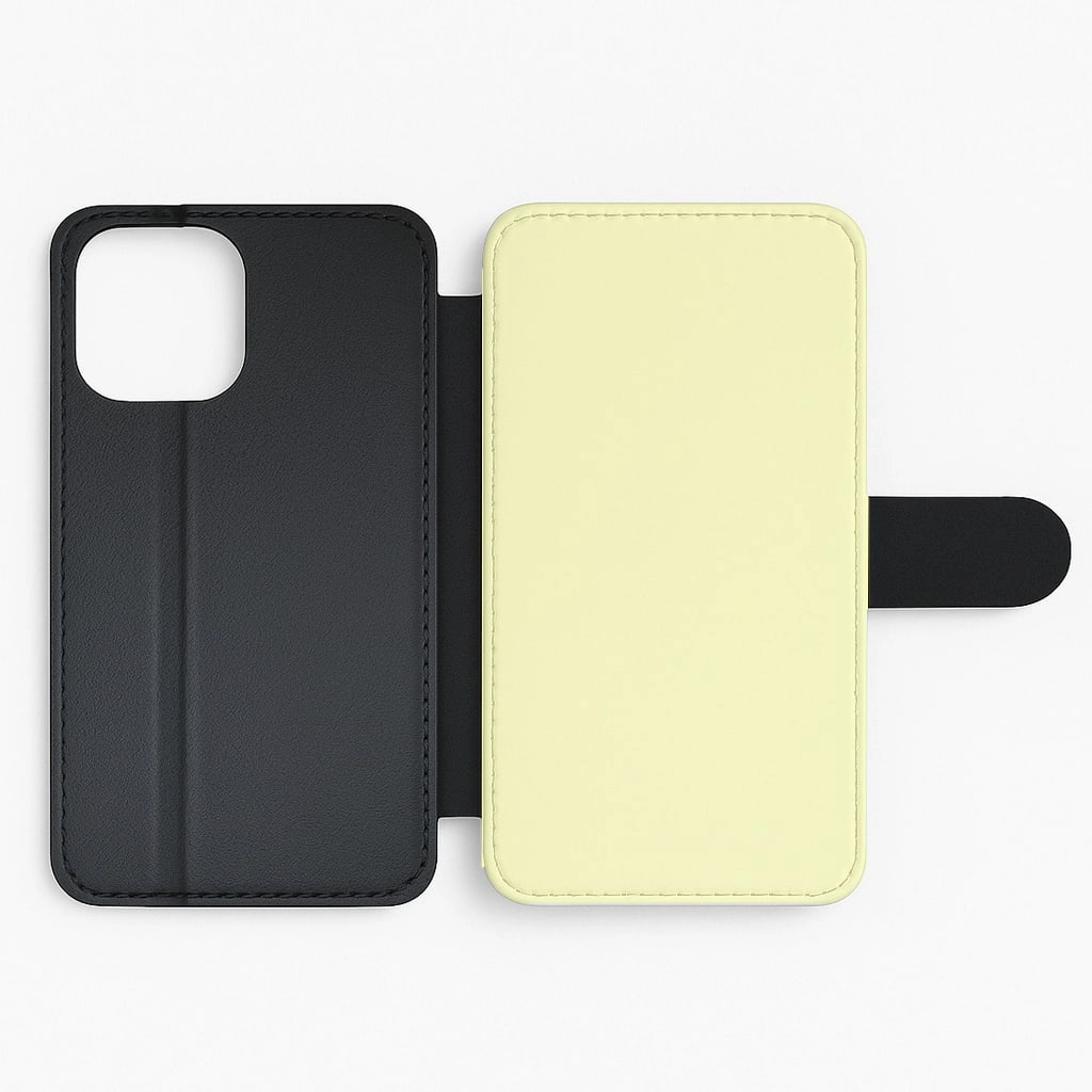 Back To Casics - Pretty Pastels - Plain Yellow Flip / Wallet Phone Case Soft Layer Protective Form Texture