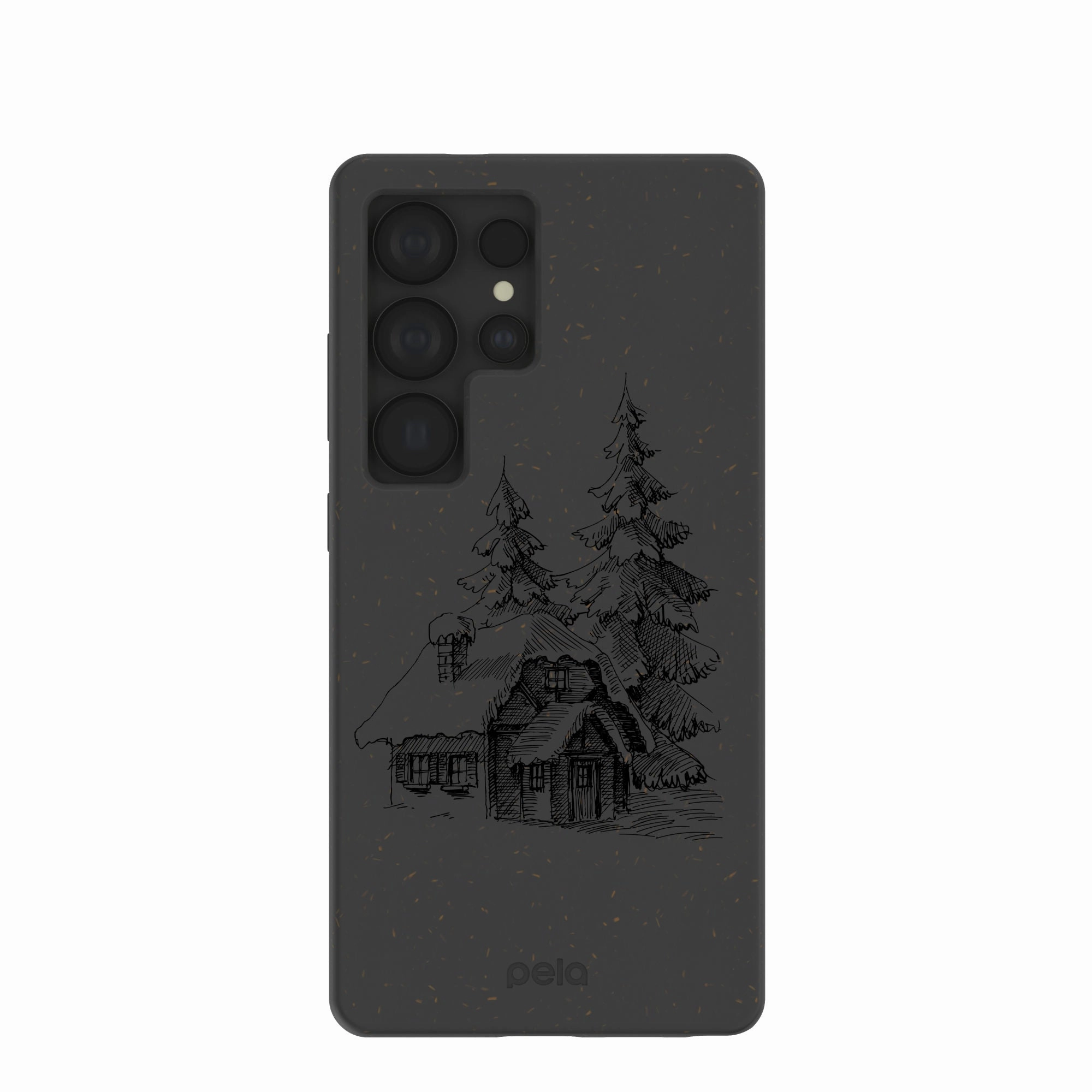 Durable Protection Layer Black Lone Cabin Samsung Galaxy S25 Ultra Case