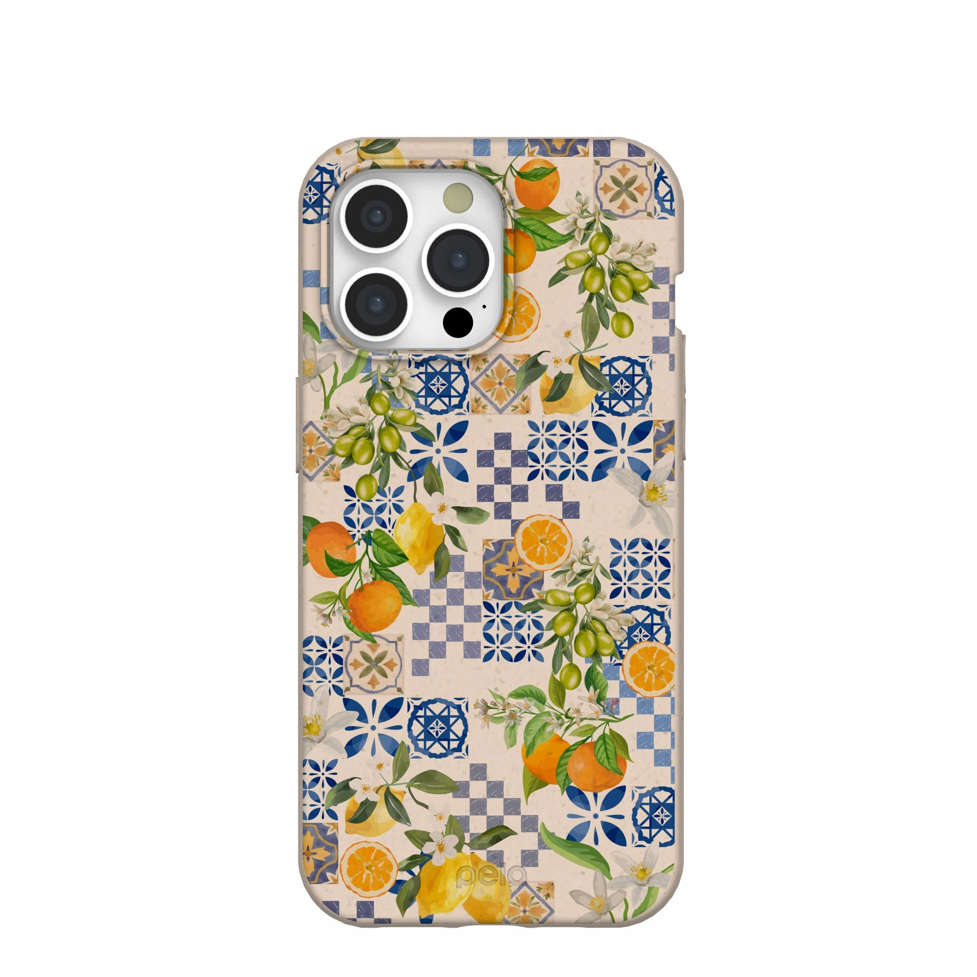 Clear Back Hybrid Look Seashell Amalfi Fruits iPhone 15 Pro Max Case