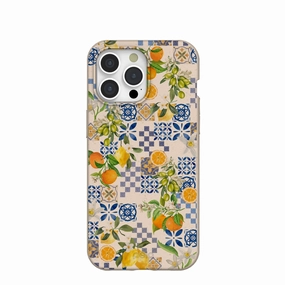 Clear Back Hybrid Look Seashell Amalfi Fruits iPhone 15 Pro Max Case