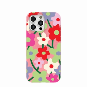 High Durability Flexible Design Bubblegum Pink Poppy Flora iPhone 16 Pro Max Case