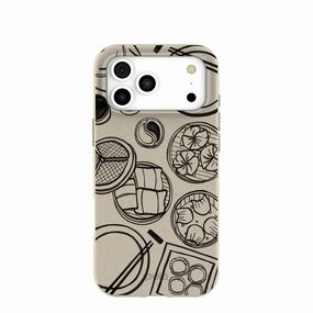 London Fog Dimsum Doodles iPhone 17 Pro Max Case Clear Texture