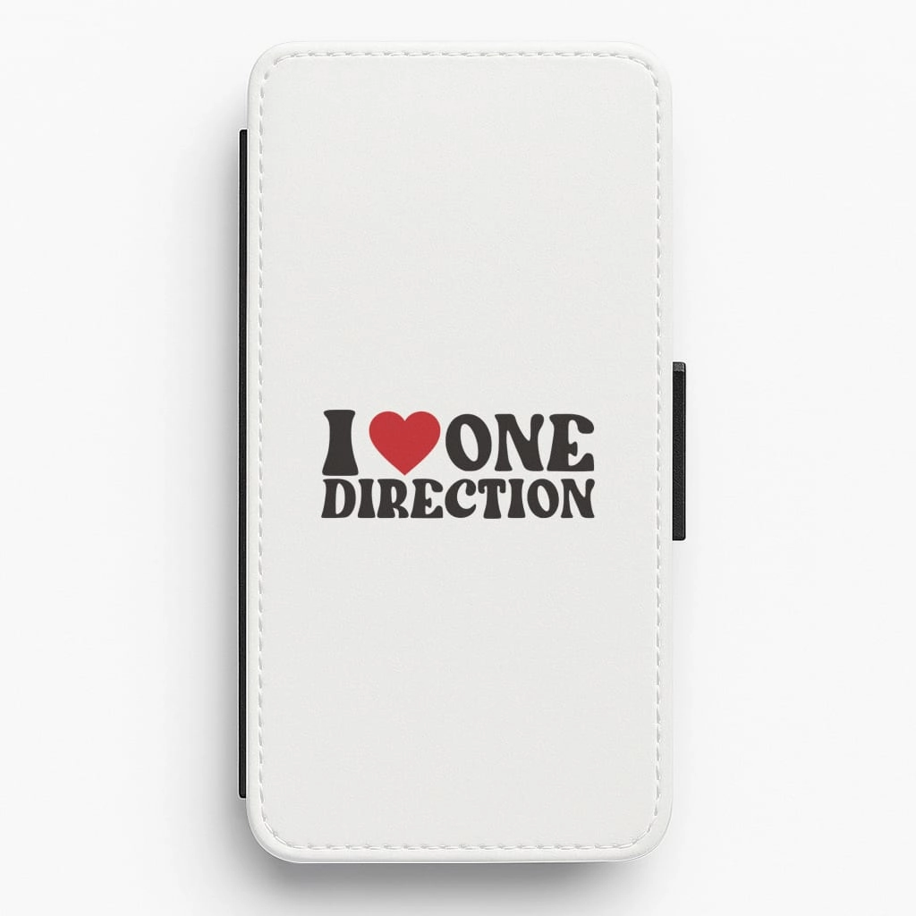Hybrid Texture I Love Direction Flip / Wallet Phone Case