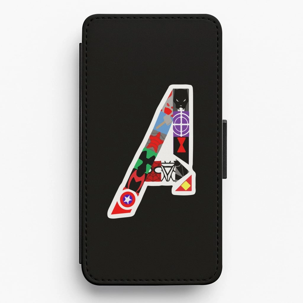 daily accessory Smooth Layer Texture Avengers Logo - Marvel Flip / Wallet Phone Case