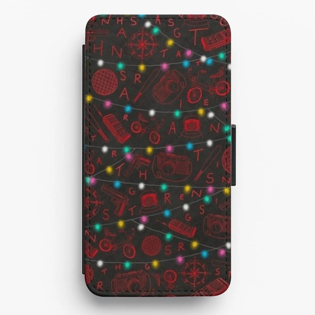 Stranger Red Illustrations Flip Wallet Phone Case Urban Design