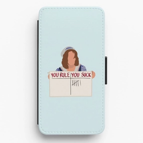 Compact Texture Layer You Suck Tally Flip / Wallet Phone Case