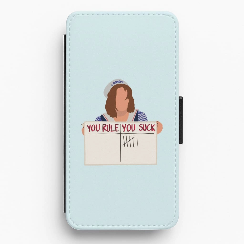 Compact Texture Layer You Suck Tally Flip / Wallet Phone Case