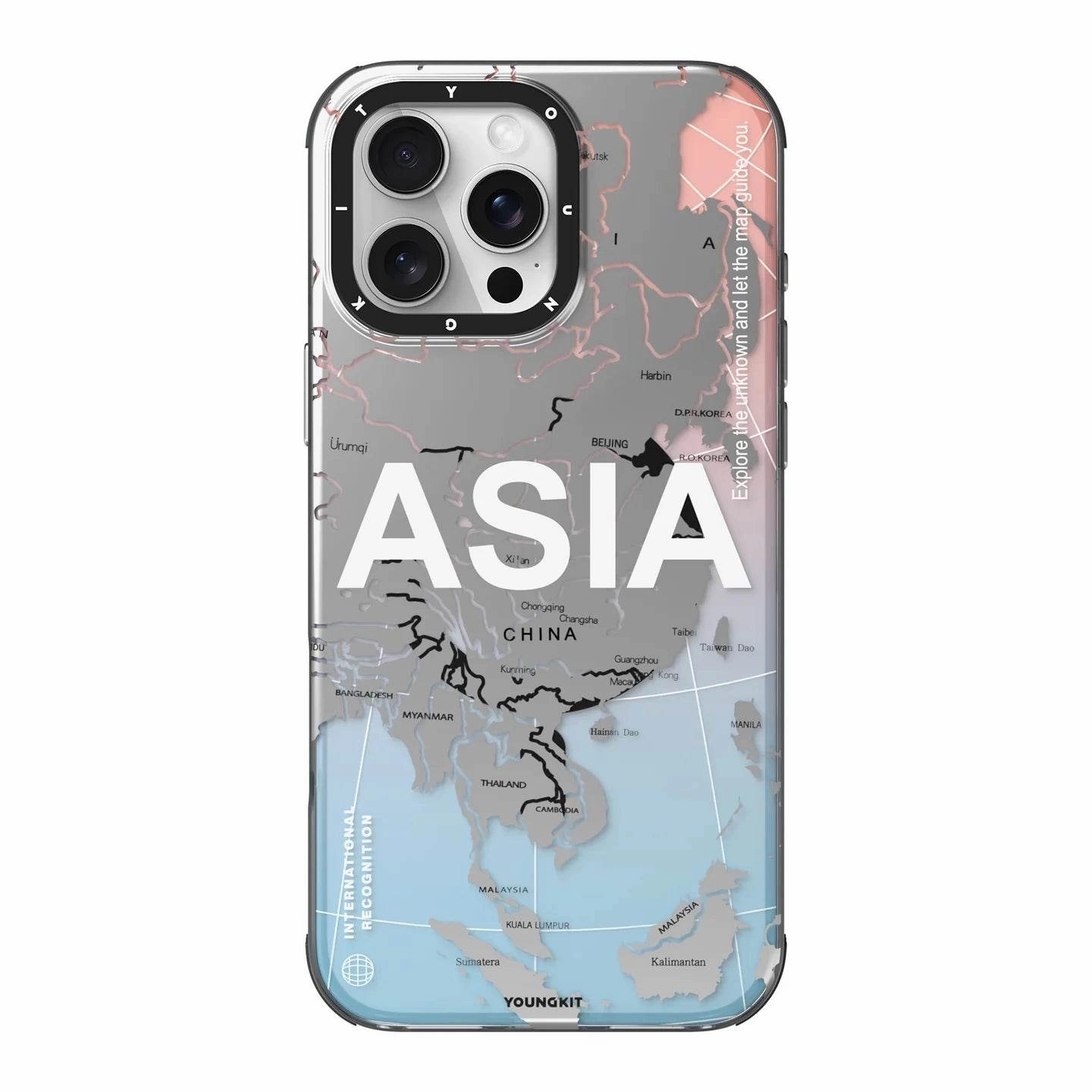Durable Frame Urban Texture YOUNGKIT Artistic Continent Map Graphic Case - iPhone