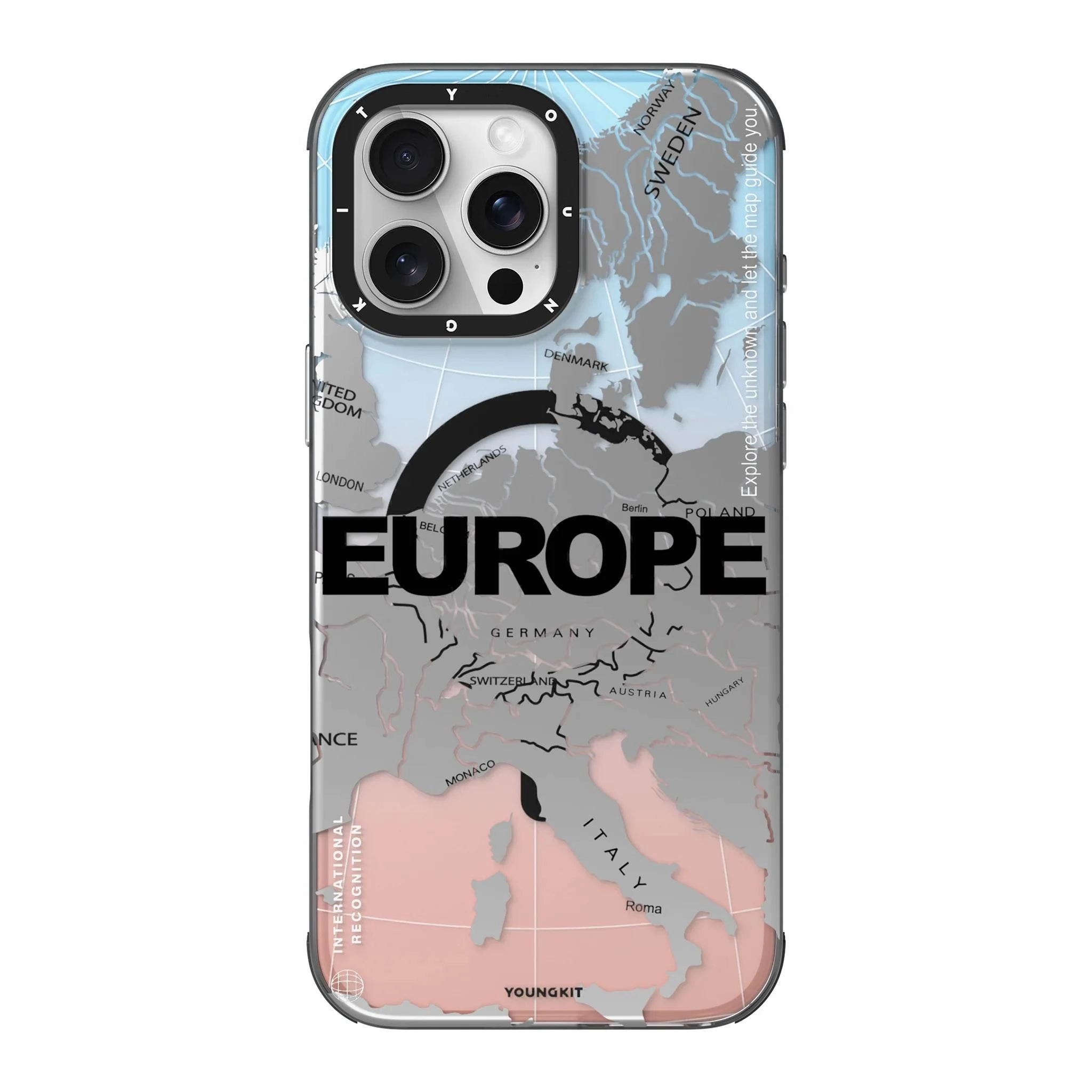 Matte Protection Soft Interior YOUNGKIT Artistic Continent Map Graphic Case - iPhone