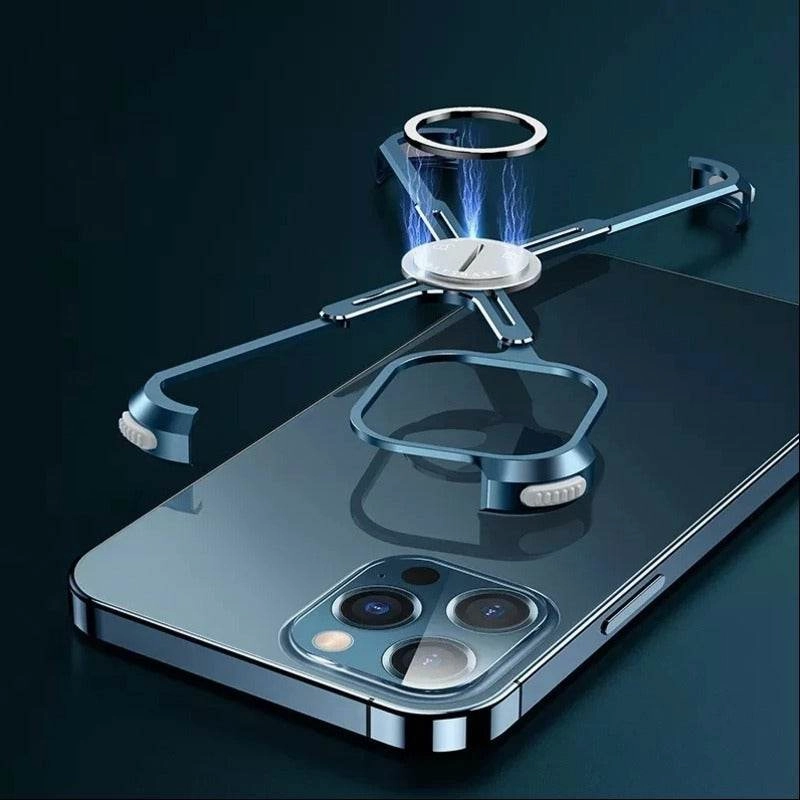 iPhone 12 Series Slim Aluminium Kickstand Bumper Frame Flexible Detail Design