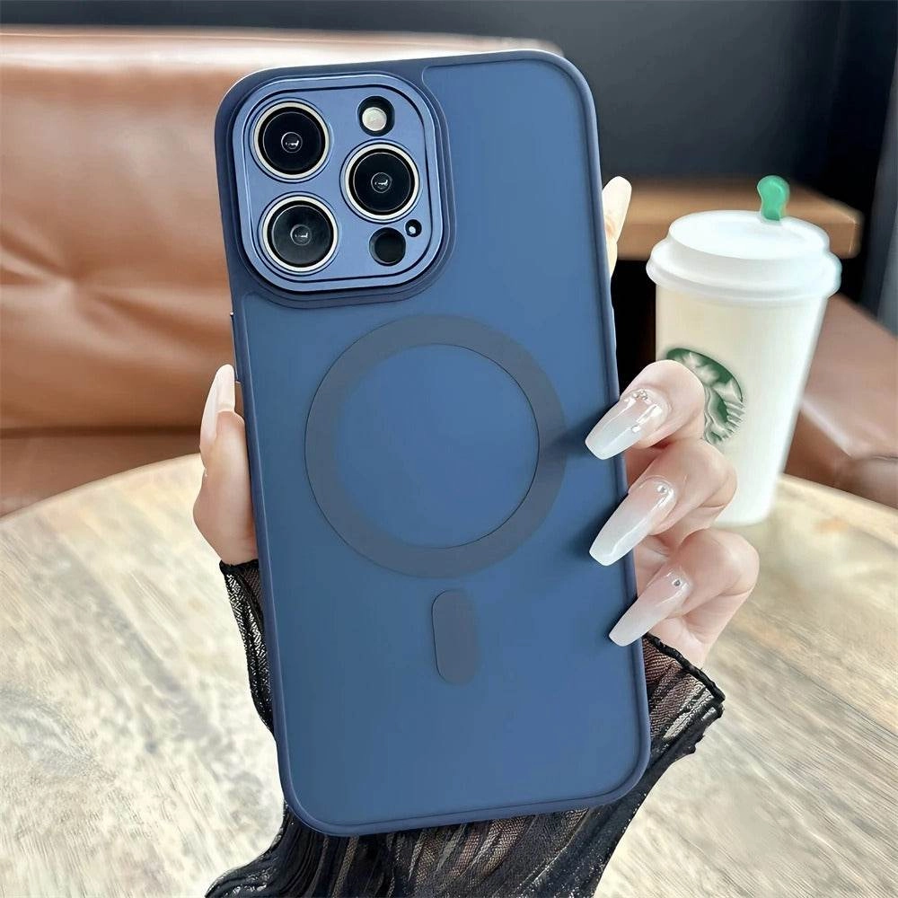 Minimalist Aesthetic Elegant Texture iPhone 15 Series Magnetic Matte Translucent Magsafe Case