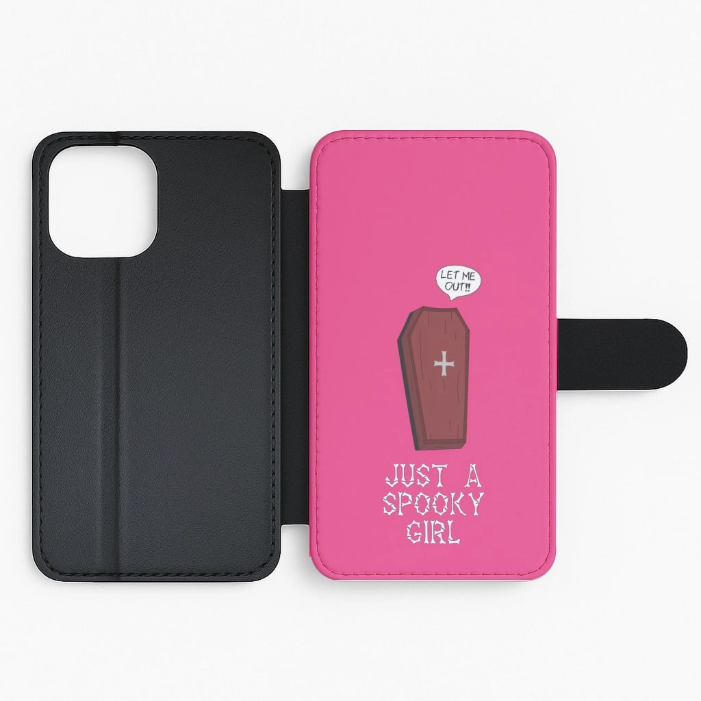 Just A Spooky Girl Flip / Wallet Phone Case Premium Feel Layer