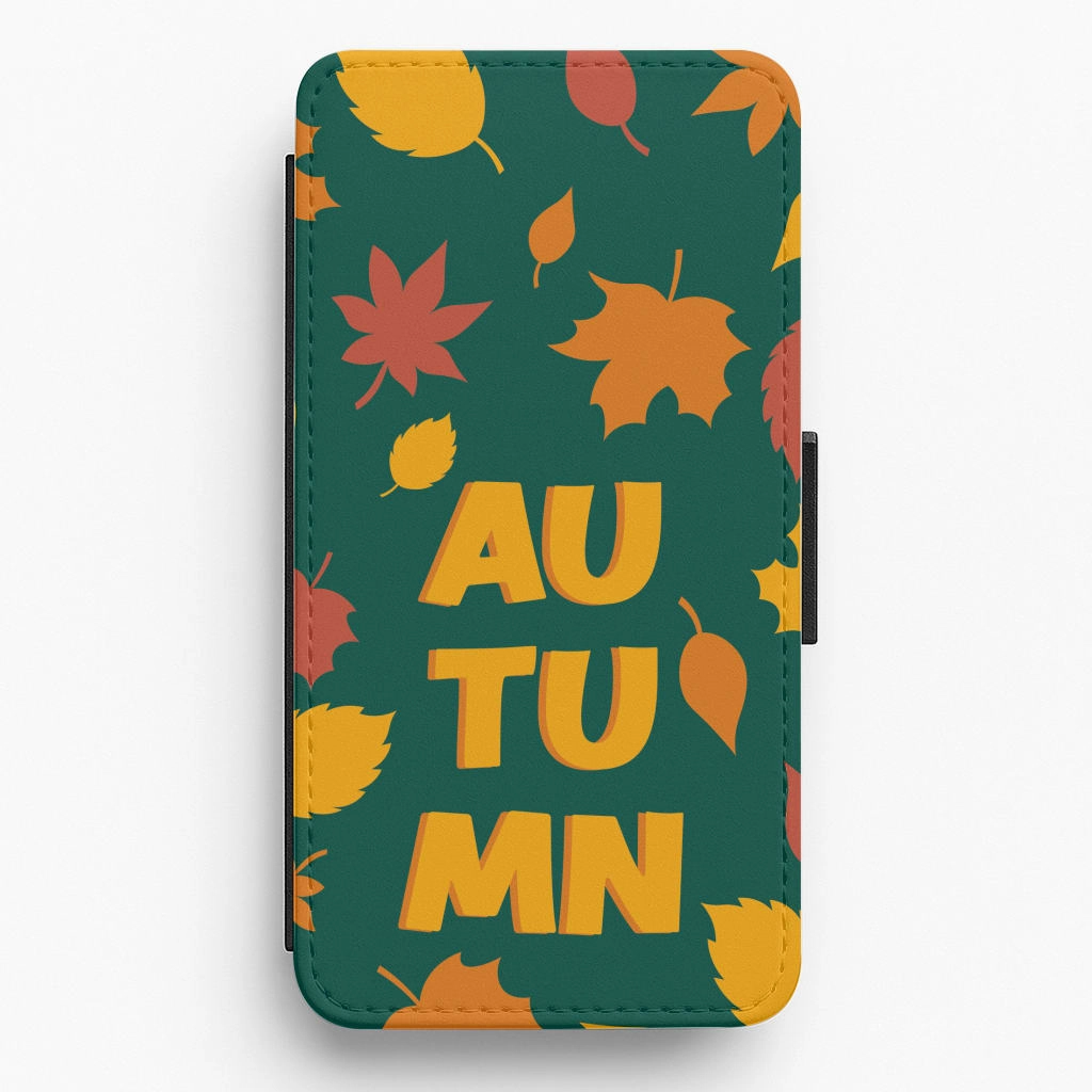 Leaves - Autumn Flip / Wallet Phone Case Soft Frame