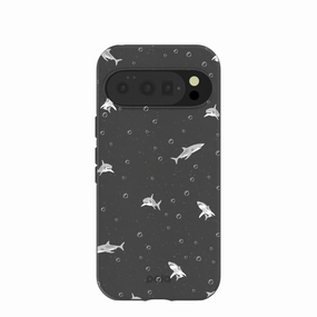 Smooth Layer Texture Black Lil Sharks Google Pixel 10/10 Pro Case