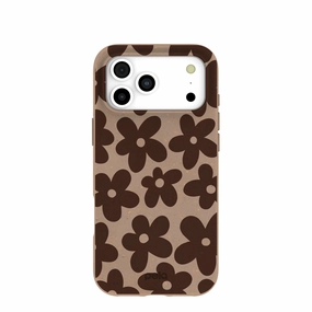 Chocolate Brown Earthy Blooms iPhone 17 Pro Max Case Comfort Style