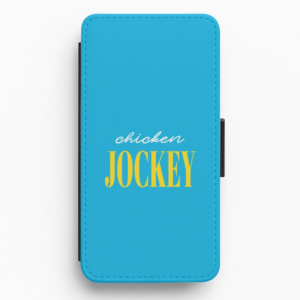 Chicken Jockey Blue Flip / Wallet Phone Case Soft Detail