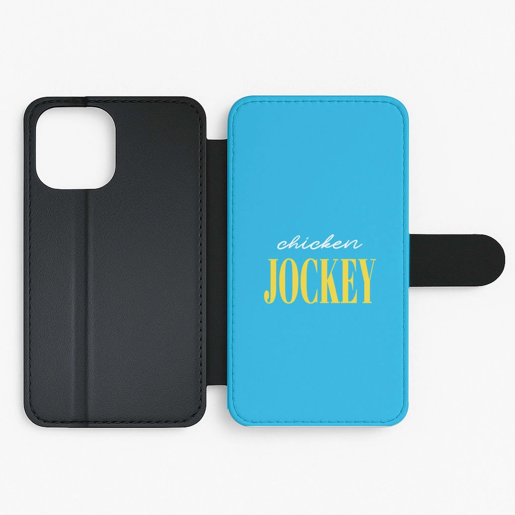 Hard Edge Chicken Jockey Blue Flip / Wallet Phone Case