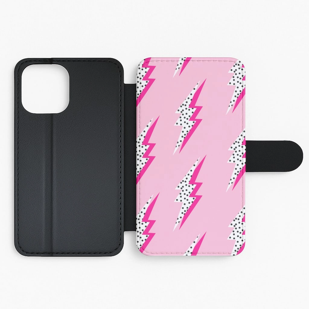Lightning Bolt Flip / Wallet Phone Case Polished Look