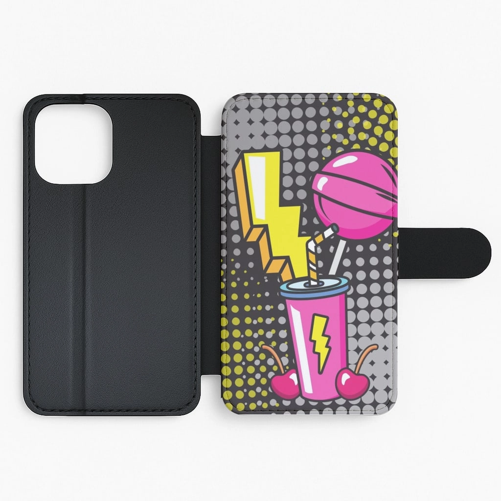 Lightning Lollipop - Pop Art Flip / Wallet Phone Case TPU Material Shock Surface