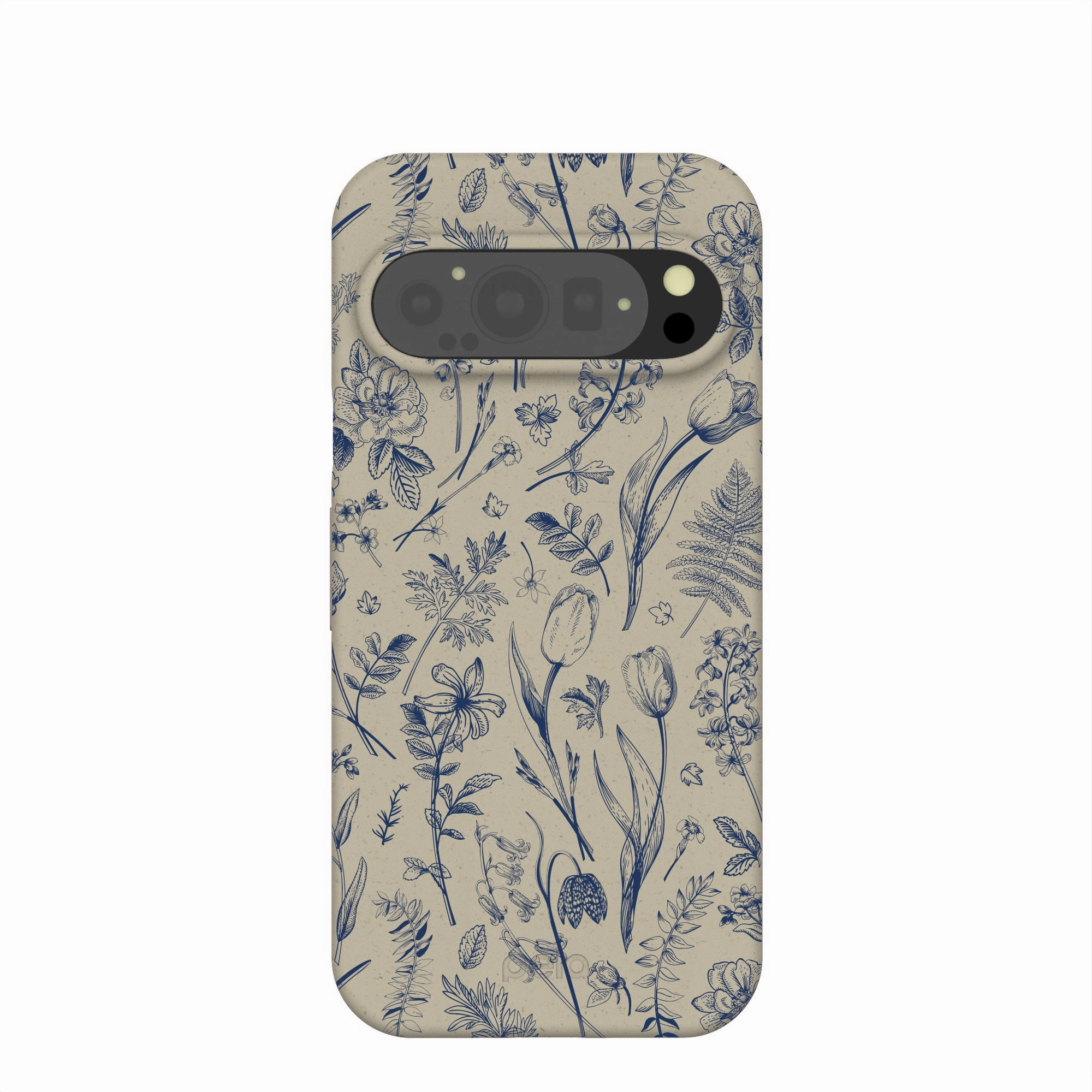 Soft Layer Texture Button Cover London Fog Indigo Bouquet Google Pixel 9/9 Pro Case
