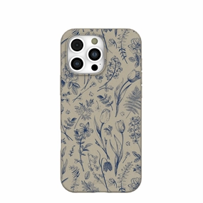 London Fog Indigo Bouquet iPhone 16 Pro Max Case Comfort Texture Layer Protective Layering