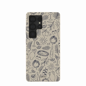 London Fog Mediterranean Moments Samsung Galaxy S25 Ultra Case Glossy Texture Layer Rugged Look Finish