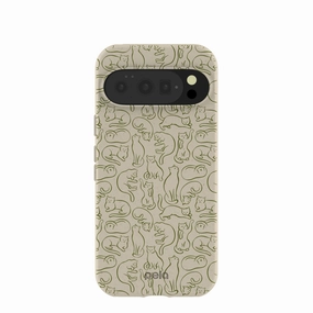 Reusable Material Modern Build London Fog Say Meow Google Pixel 10/10 Pro Case