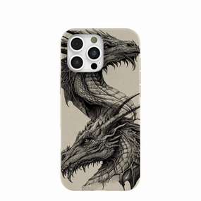 Clear Frame Premium Form London Fog Twin Dragons iPhone 16 Pro Max Case